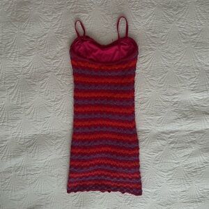BL FOR YOU. CROCHET DRESS. SIZE SMALL. PINK.
